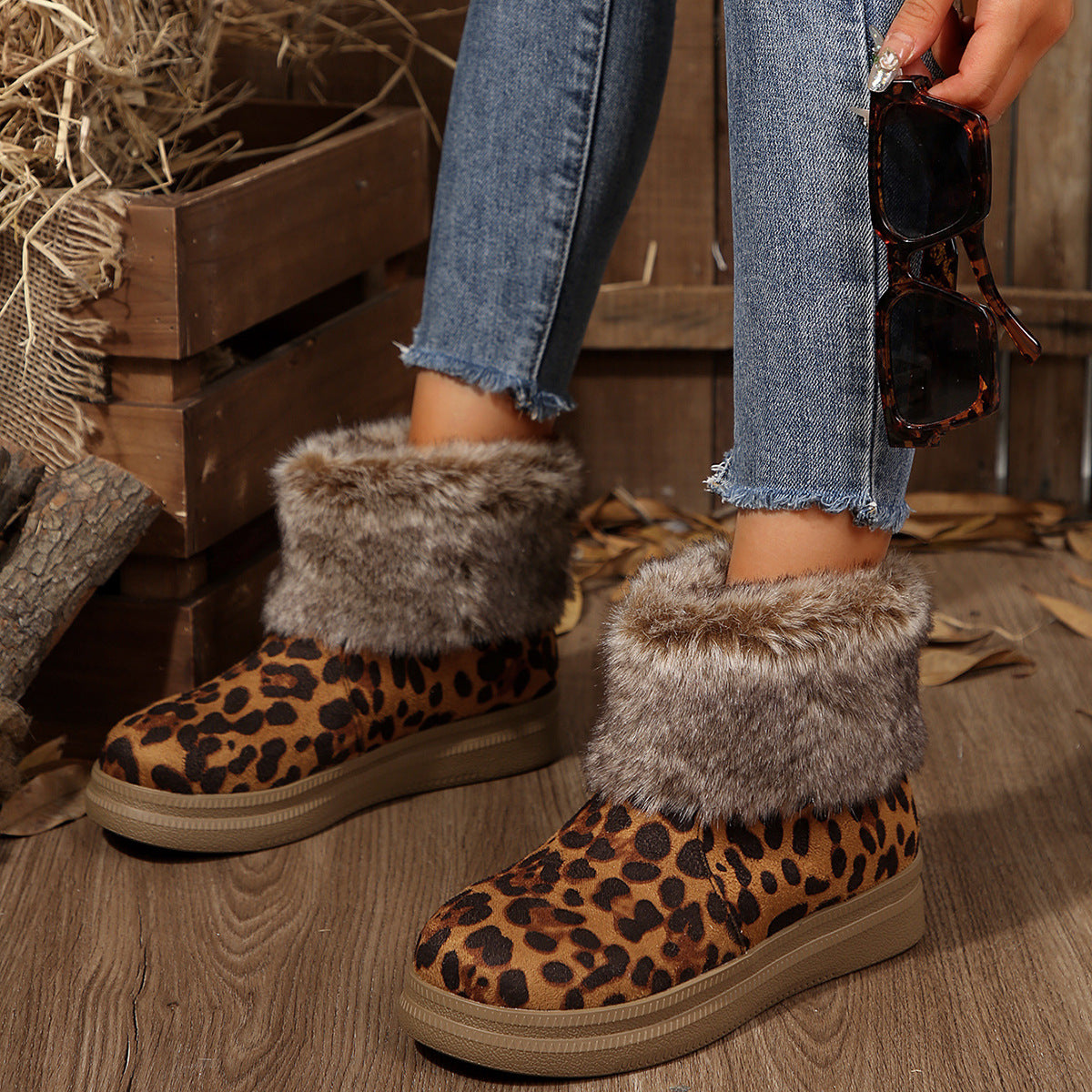 Saueskinn Vinter Snøstøvel